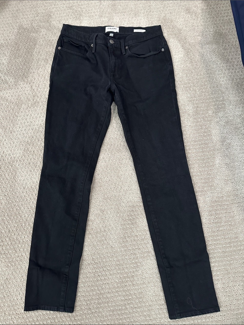 Frame Denim Black Skinny Jeans - High-Rise Slim Fit